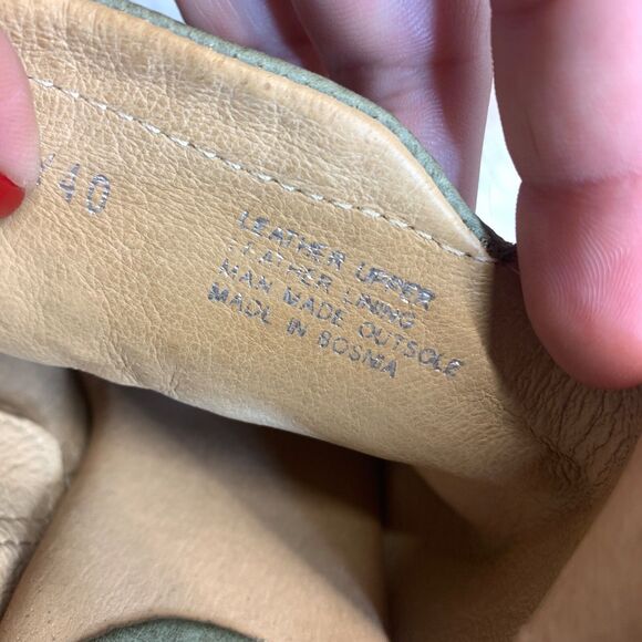 Miz Mooz Leather Heeled Sandals Berkeley Sage Green Womens 40 - Picture 12 of 16